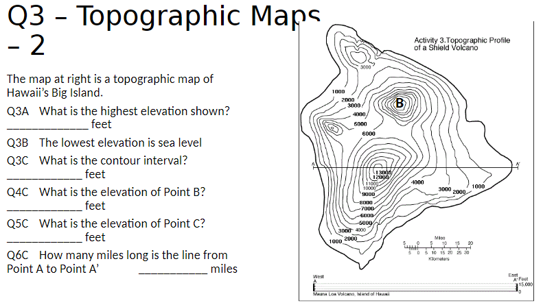 Solved Q3 - Topographic Man- −2 The map at right is a | Chegg.com