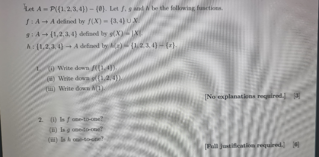 Solved Let A = P({1,2,3,4}) - {0}. Let F. G And H Be The | Chegg.com