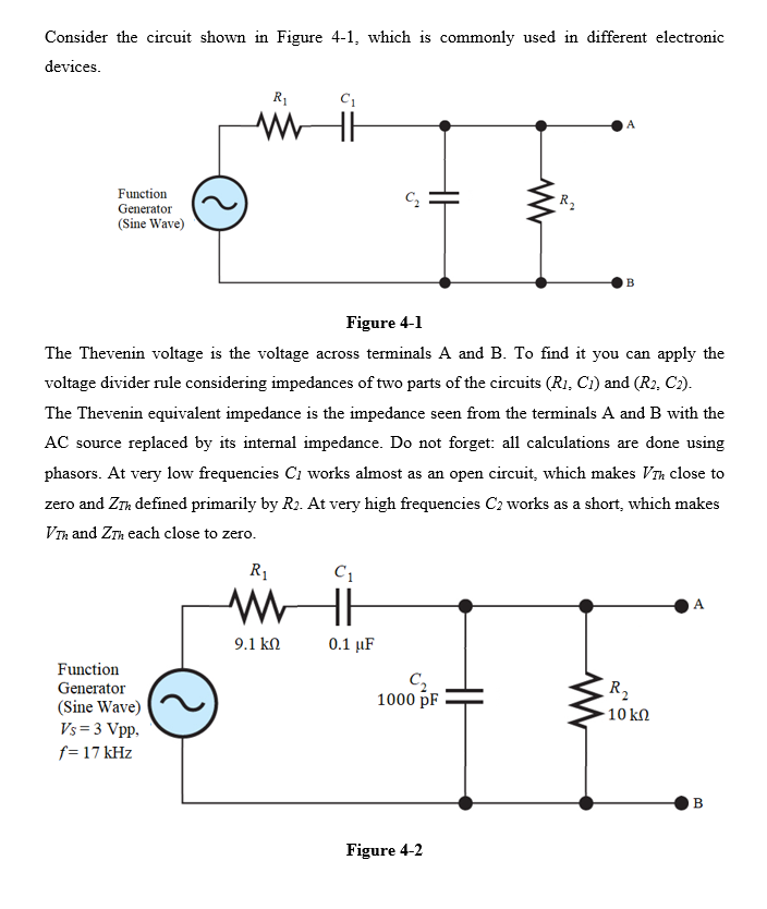 Solved Lab 4 Thevenin's Theorem for AC Circuits Due date