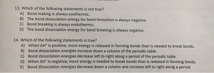 Which Statement Is Not True About Energy Metabolism Solved 13. Which of the following statements is not true? A) | Chegg.com