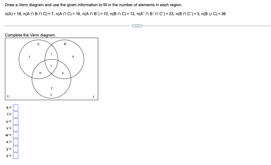 Solved Draw A Venn Diagram And Use The Given Information To | Chegg.com ...