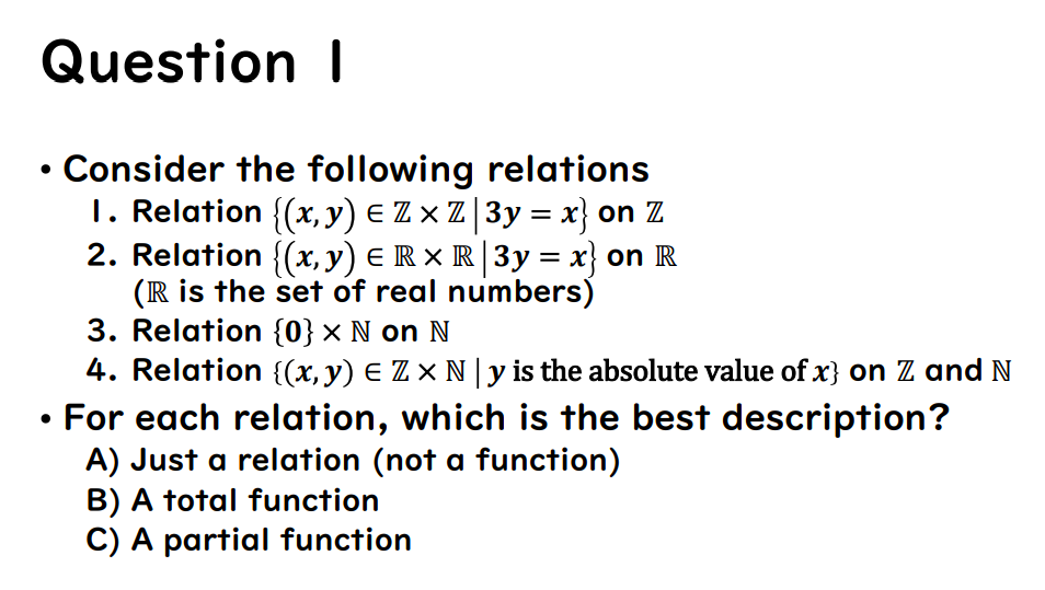 Solved Question 1 Consider The Following Relations 1