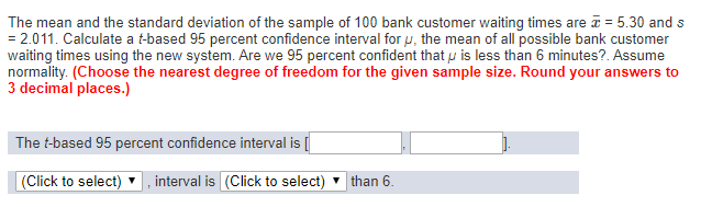 Solved The mean and the standard deviation of the sample of | Chegg.com