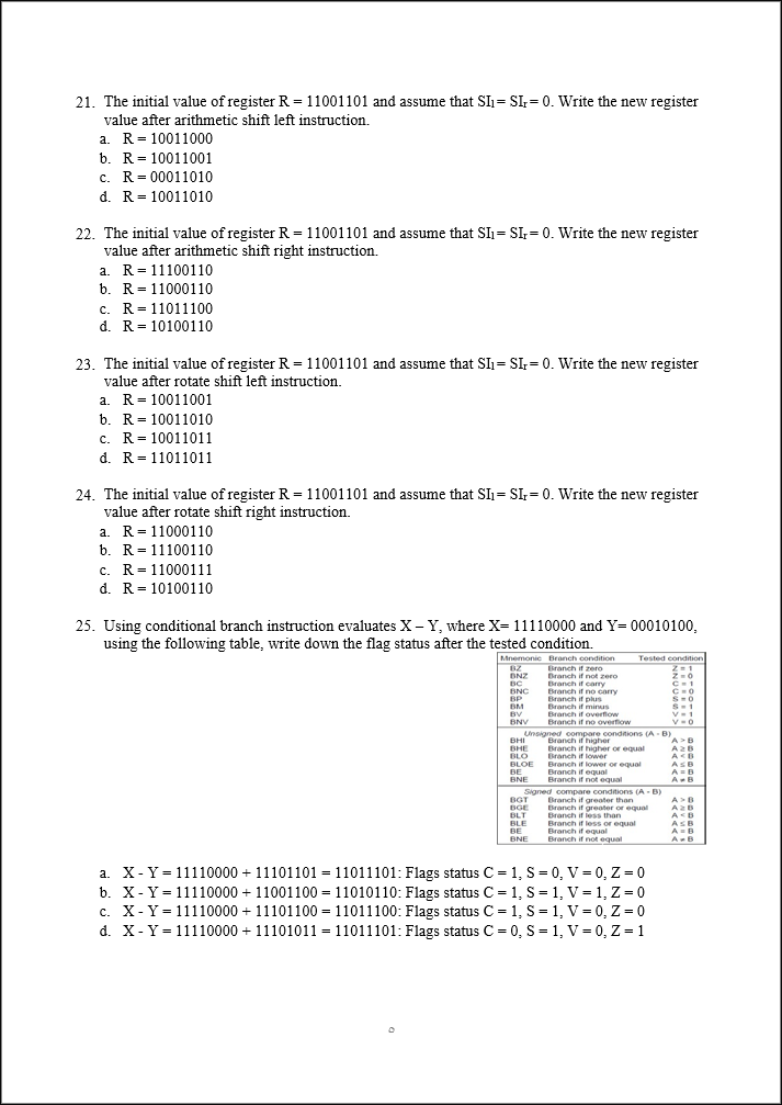 Solved 21. The initial value of register R=11001101 and | Chegg.com