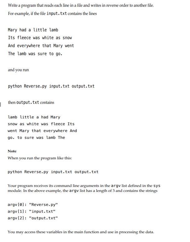Solved Write a program that reads each line in a file and | Chegg.com