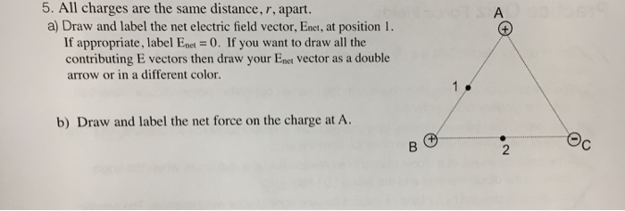 Solved All charges are the same distance, r, apart, a) Draw | Chegg.com