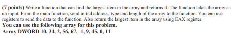 Solved Solve the following problem in x86 assembly | Chegg.com