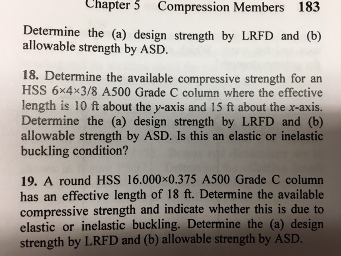 Solved Chapter 5 Compression Members 183 Determine The (a) | Chegg.com