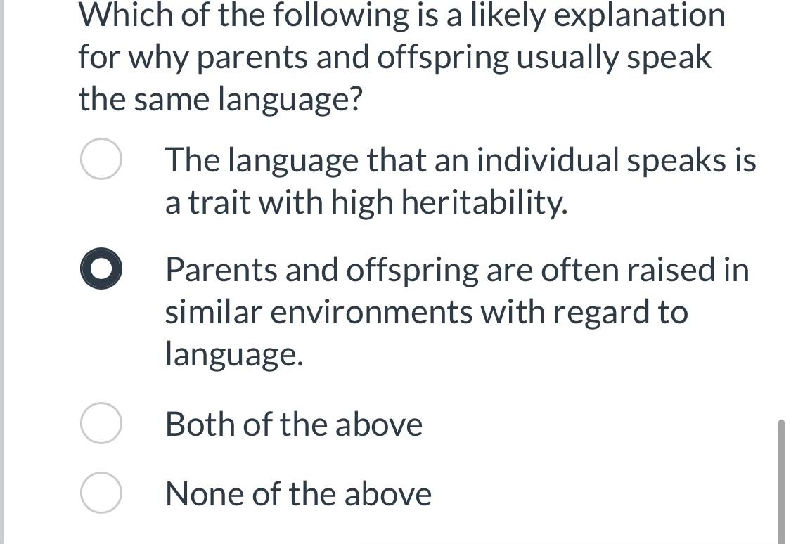 Solved Which of the following is a likely explanation for