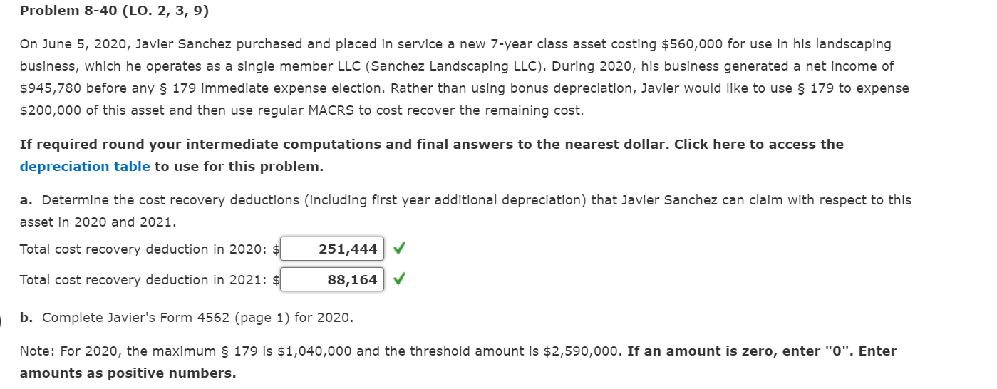 Problem 840 (LO. 2, 3, 9) On June 5, 2020, Javier