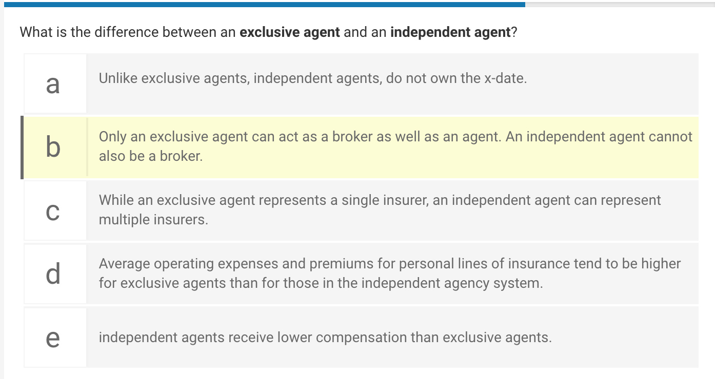 Solved What Is The Difference Between An Exclusive Agent And | Chegg.com