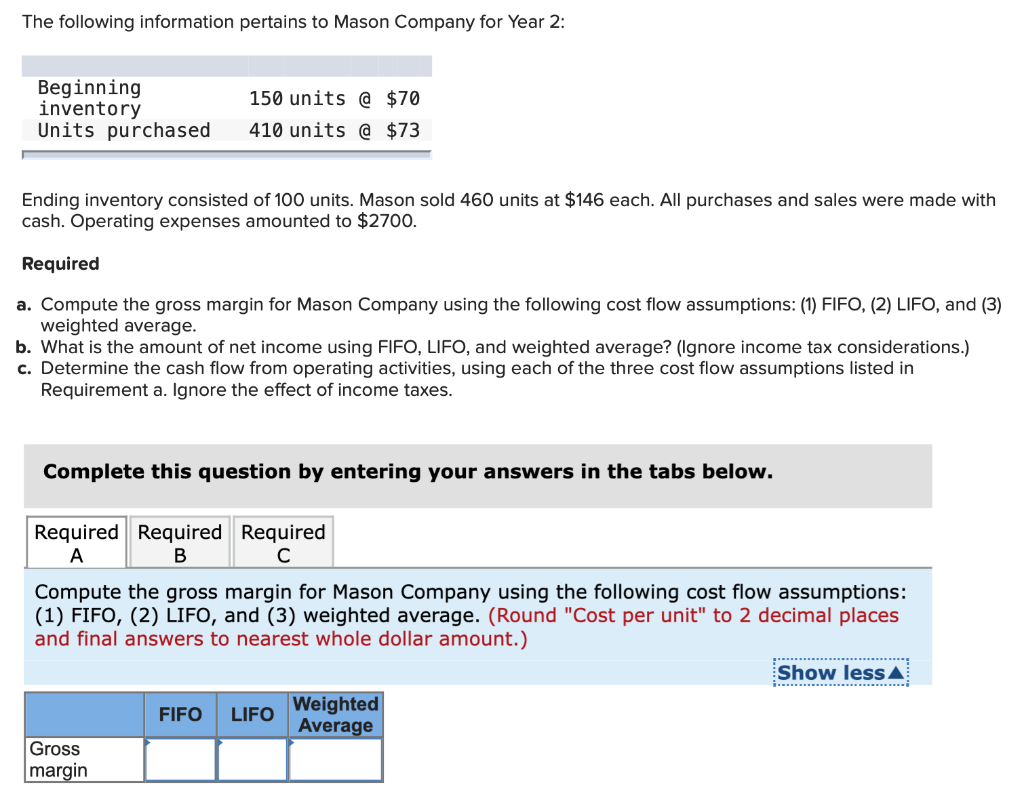 Solved The following information pertains to Mason Company