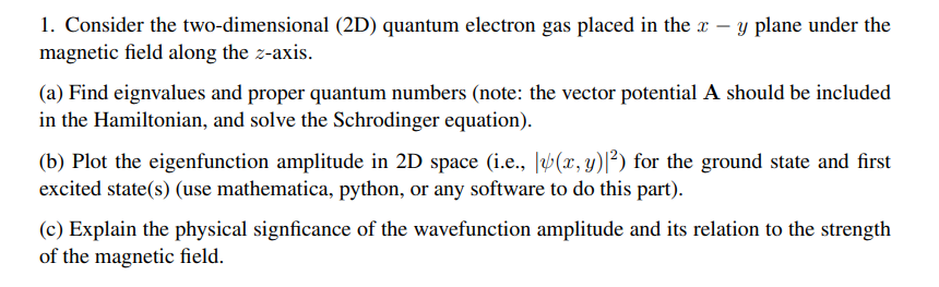 1. Consider The Two-dimensional (2D) Quantum Electron | Chegg.com