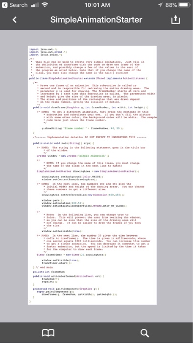 Create a new Java project called animation | Chegg.com