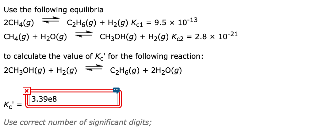 Solved Use the following equilibria 2CH4 9 C2H6 g H2 g