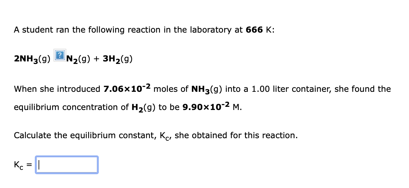 Solved A student ran the following reaction in the | Chegg.com