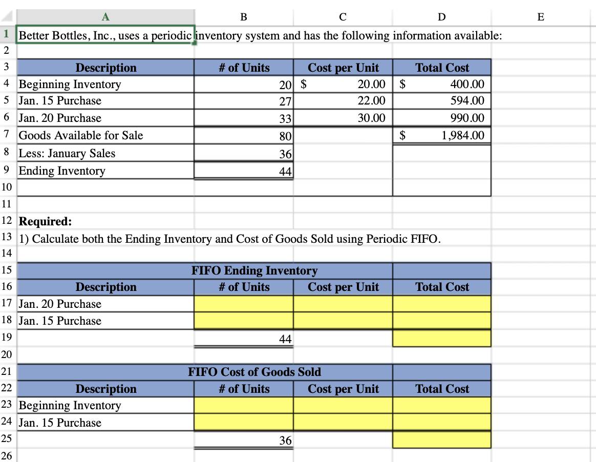 Solved Inventory costing methods Calculate cost of ending | Chegg.com