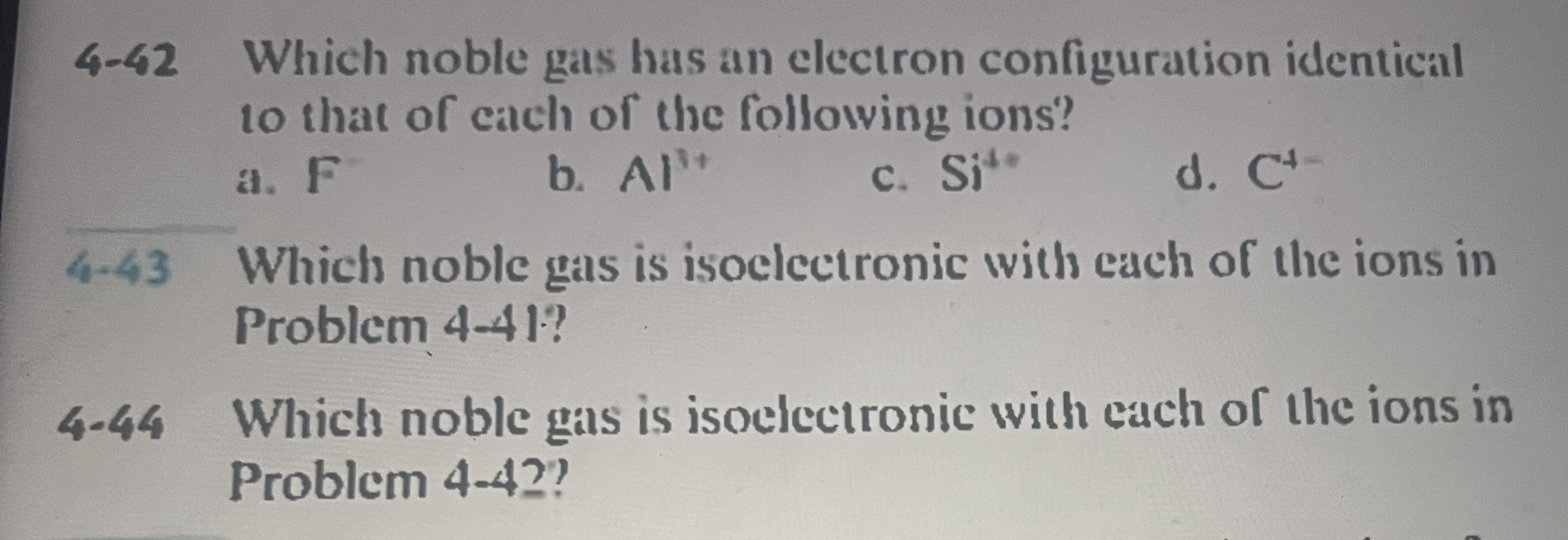 Solved 4-42 ﻿Which noble gas has an electron configuration | Chegg.com