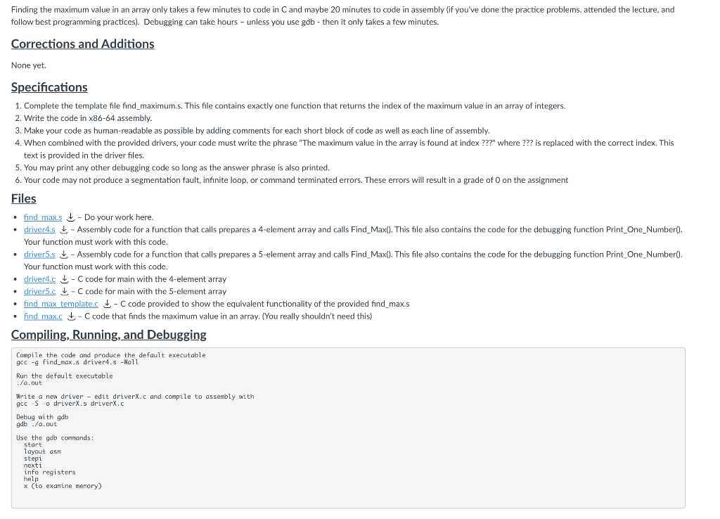 Solved write the code in x86-64 assembly language .file | Chegg.com