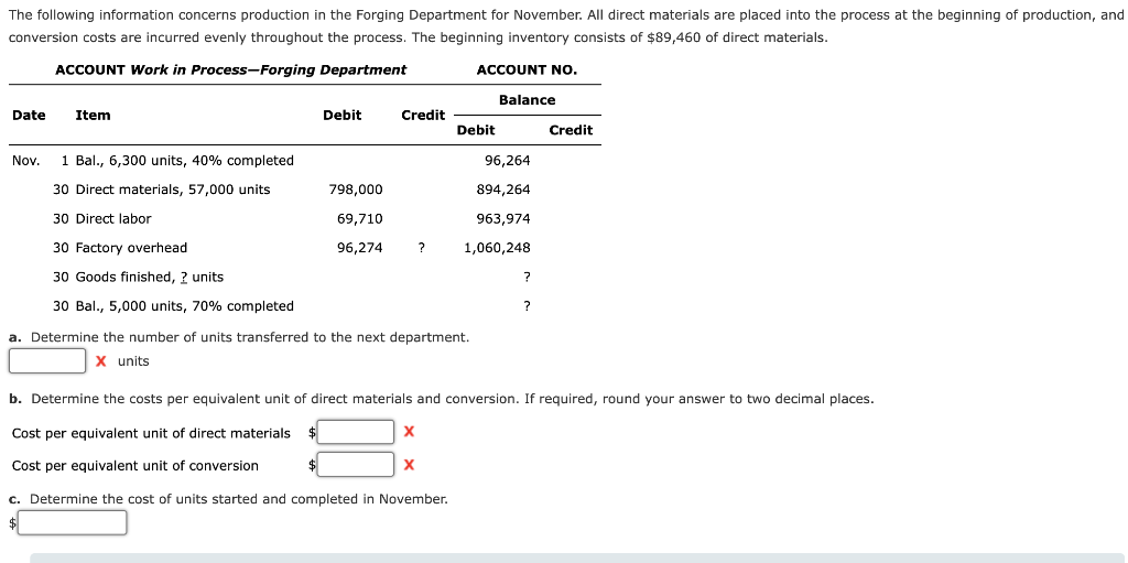 Solved The following information concerns production in the | Chegg.com