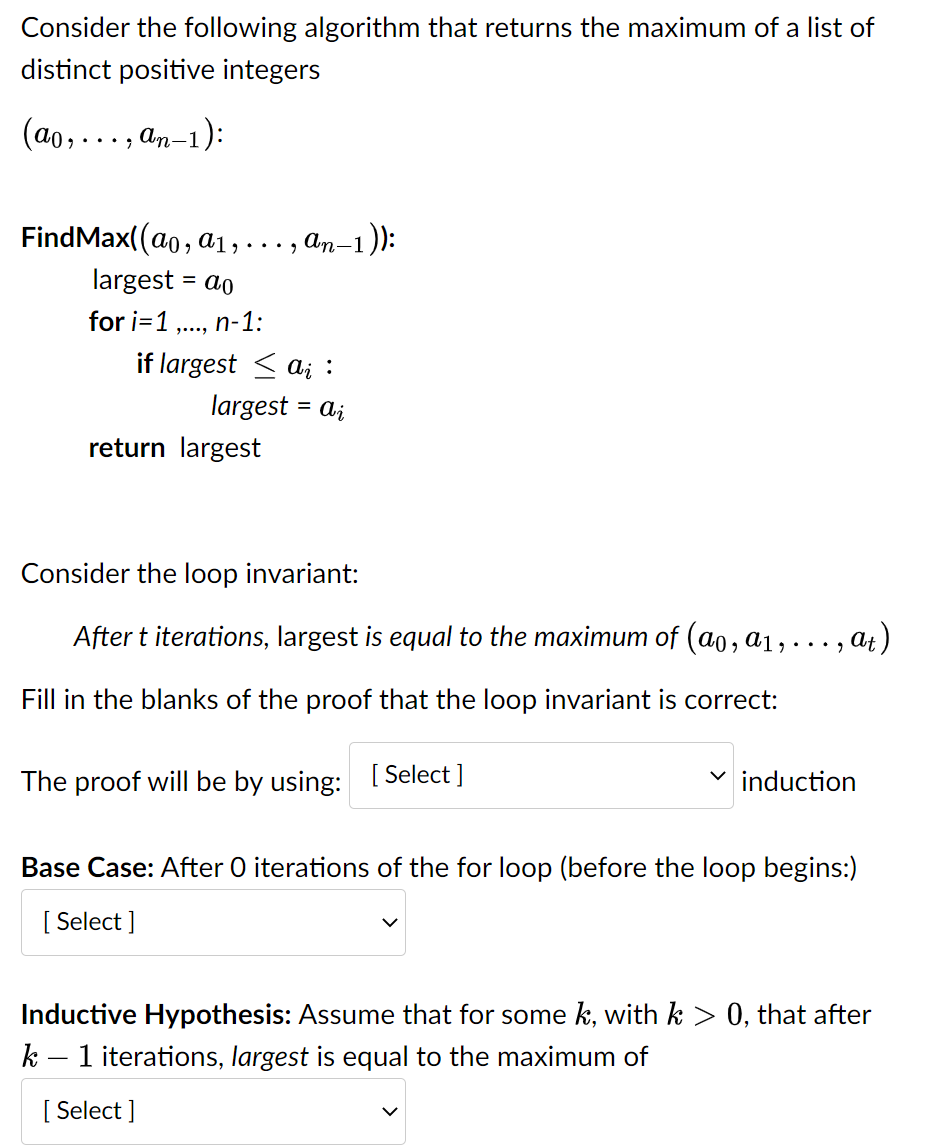 Solved Consider the following algorithm that returns the | Chegg.com