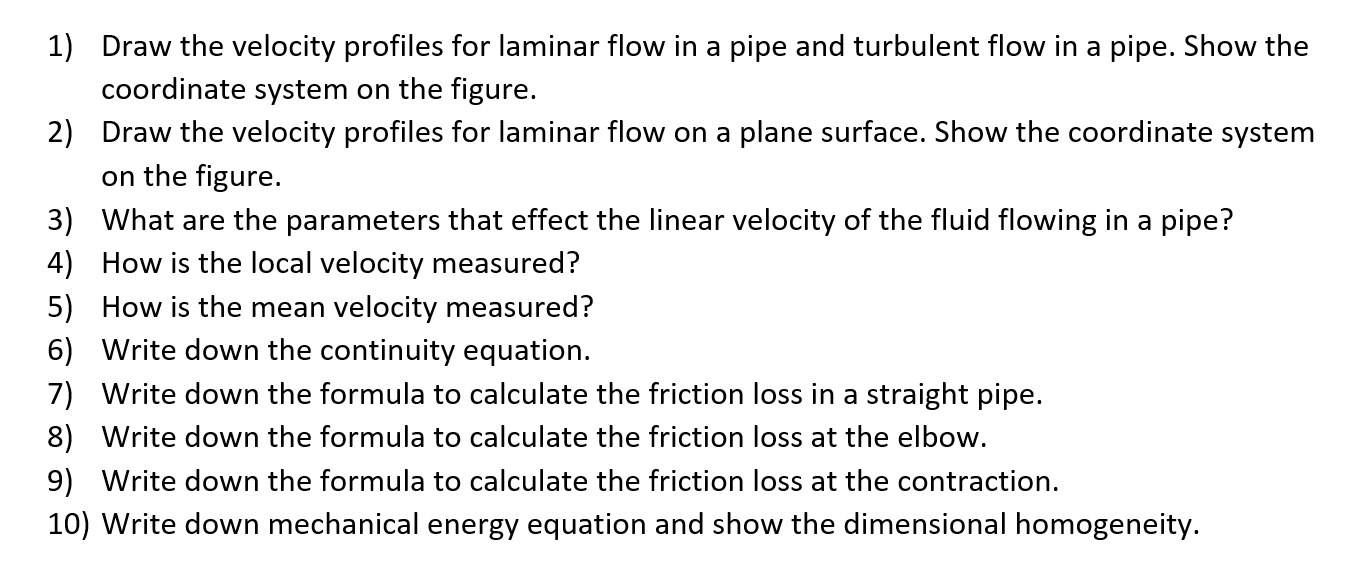 Solved Chemical Engineering FLUID MECHANICS Please Give | Chegg.com