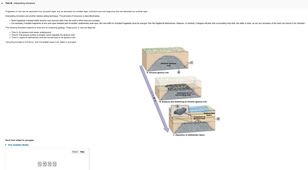 Solved Part B. Interpreting inclusions Fragments of rock | Chegg.com