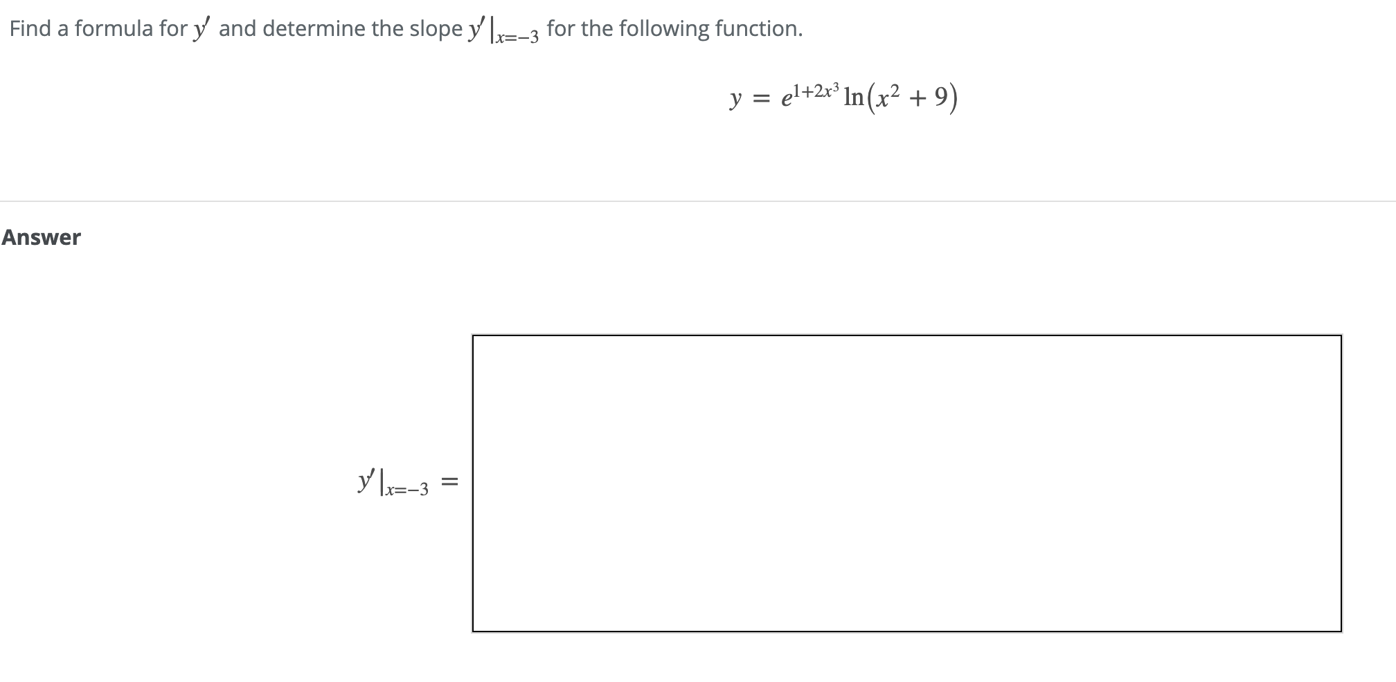Solved Find A Formula For Y And Determine The Slope Y x 3 Chegg