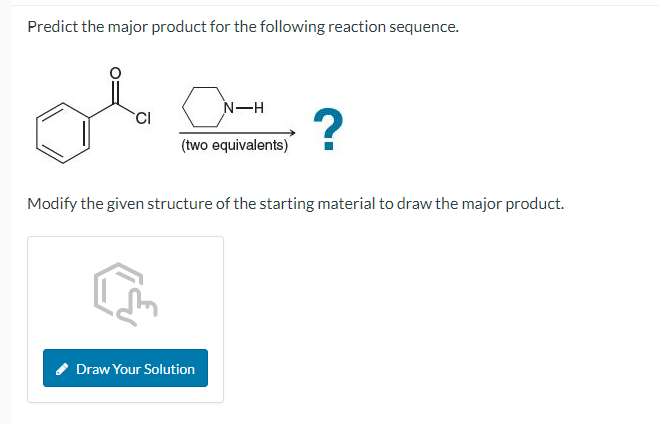 Solved Predict The Major Product For The Following Reaction | Chegg.com