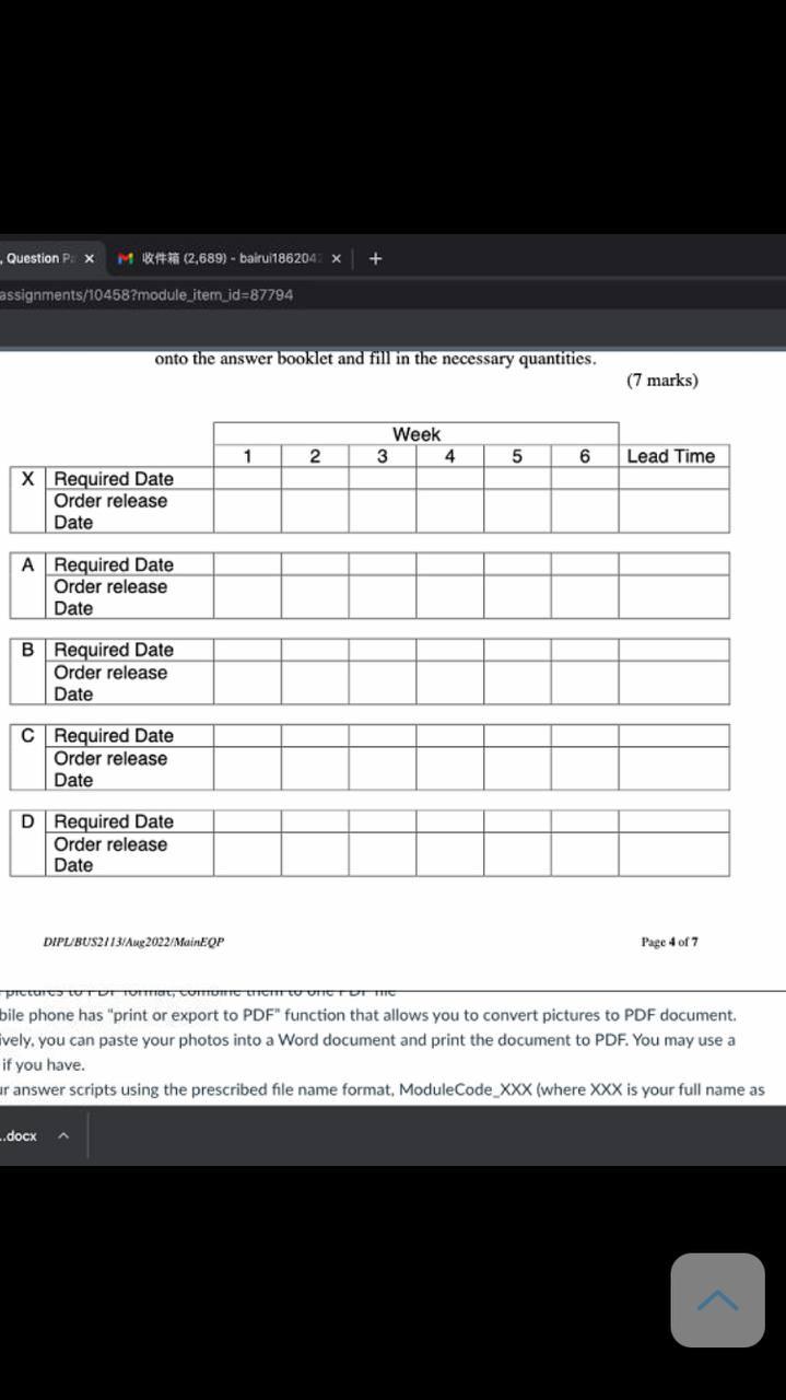 onto the answer booklet and fill in the necessary quantities.
(7 marks)
\( D J P L B U S 2113 / \) Aug2022/MainEQP
Page 4 of 