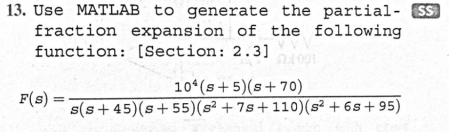 Solved 13. Use MATLAB to generate the partial- ESS) fraction | Chegg.com