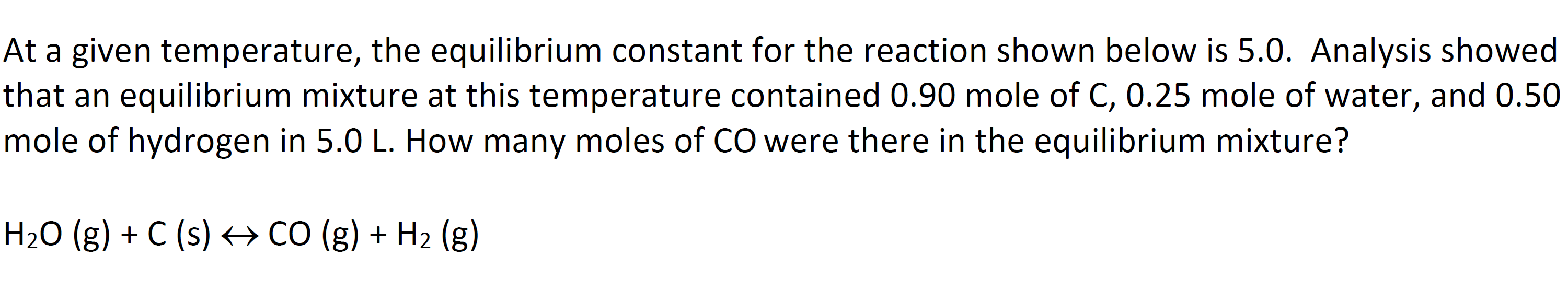Solved At a given temperature, the equilibrium constant for | Chegg.com