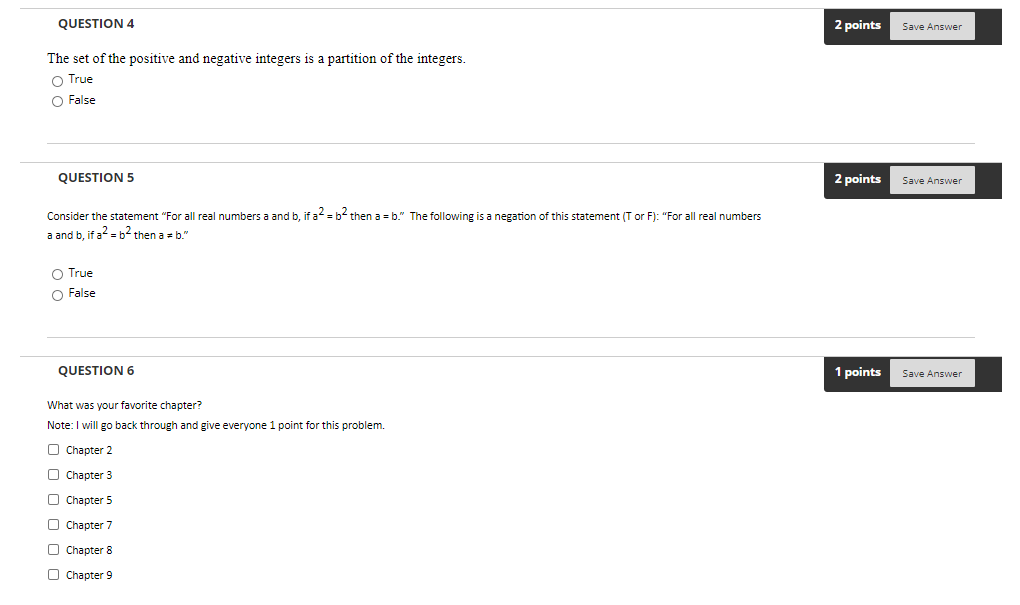 Solved QUESTION 4 2 points Save Answer The set of the | Chegg.com