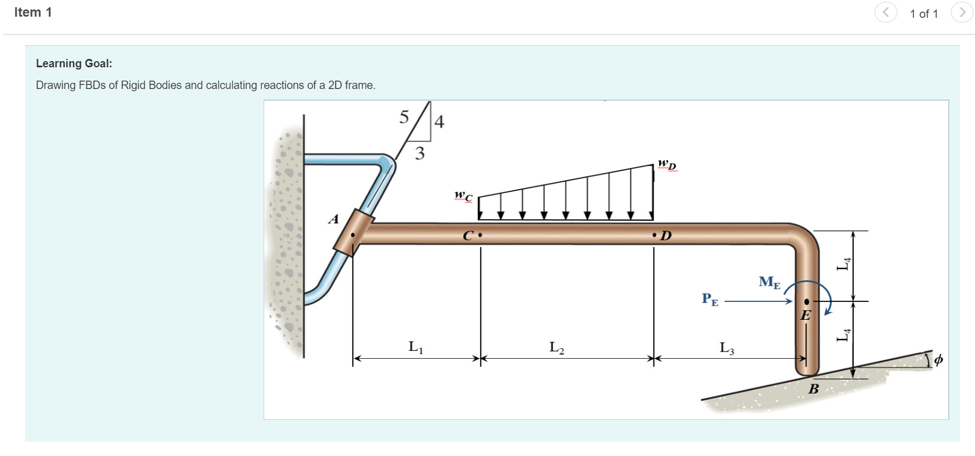 Solved Item 1 ( 1 of 1 > Learning Goal: Drawing FBDs of | Chegg.com
