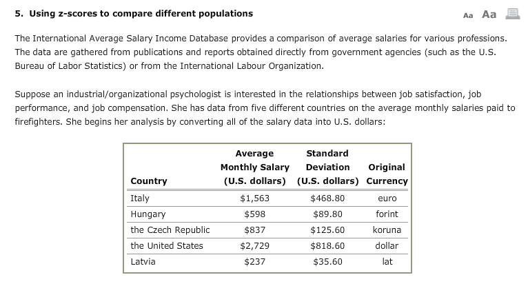 Solved 5 Using Z Scores To Compare Different Populations Aa Chegg Solved 5 Using Z Scores To Compare Different Populations Aa Chegg