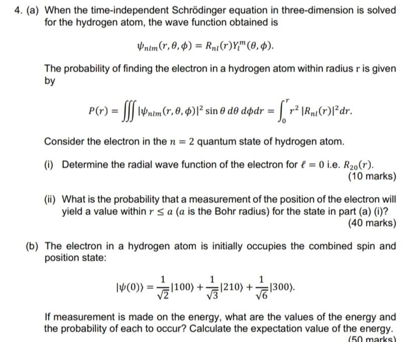 Solved When The Time-independent Schrödinger Equation | Chegg.com