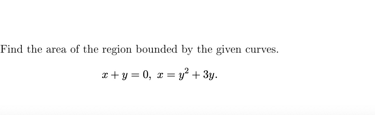 find the area of the region bounded by the curves