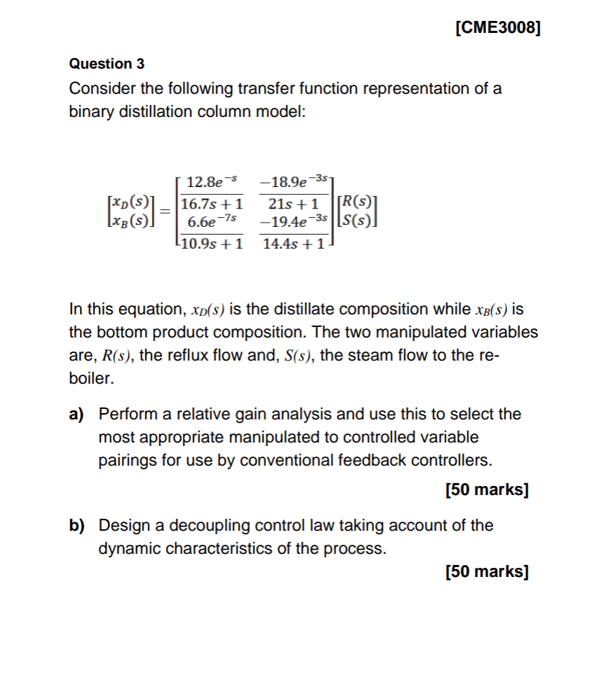 Solved Question 3 Consider The Following Transfer Function | Chegg.com