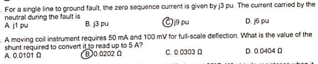 Solved For a single line to ground fault, the zero sequence | Chegg.com
