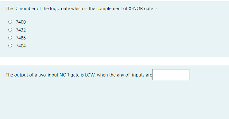Solved The IC number of the logic gate which is the | Chegg.com