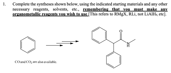 Solved 1. Complete The Syntheses Shown Below, Using The | Chegg.com