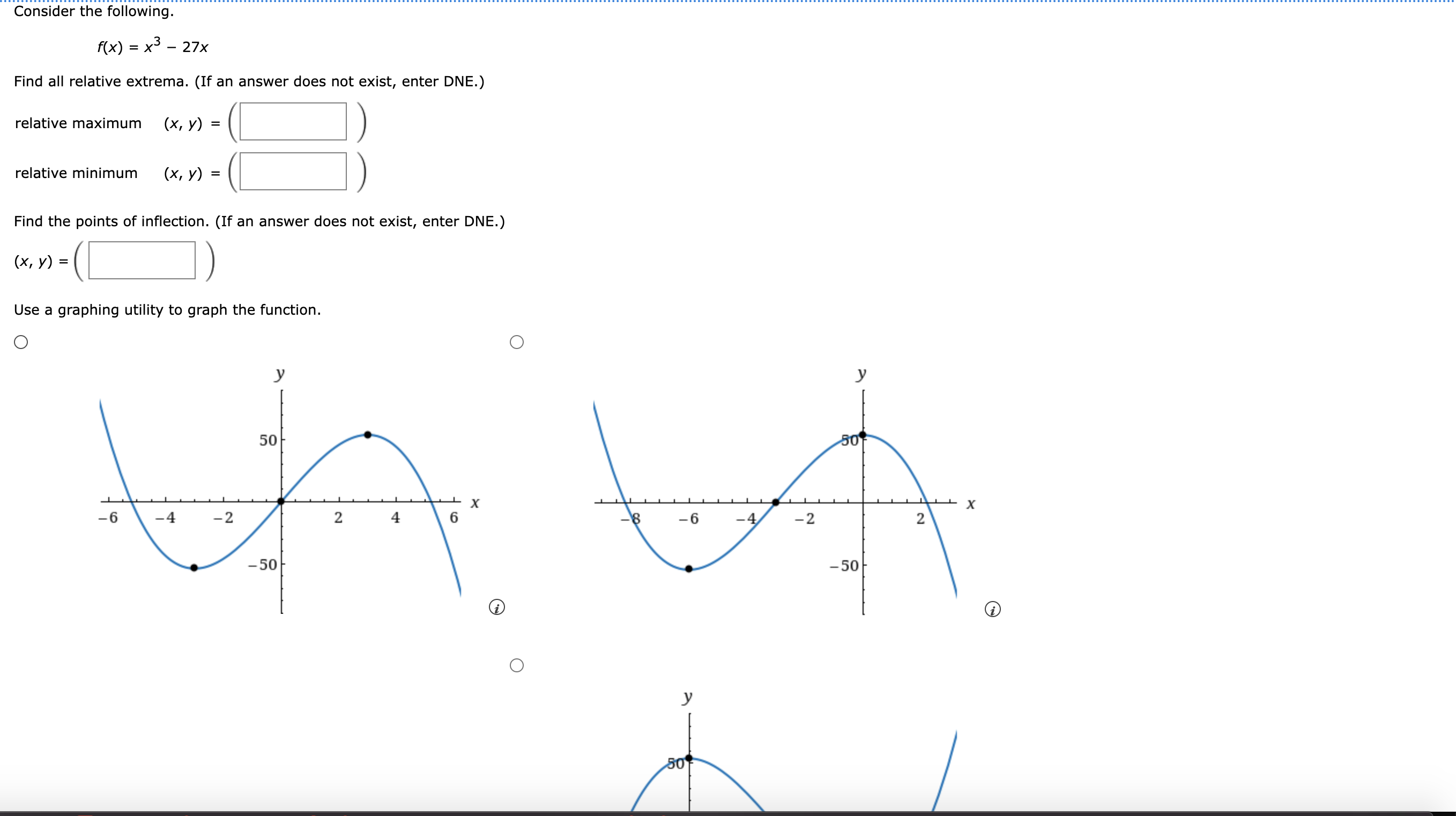 Solved Consider The Following F X X3−27x Find All Relative