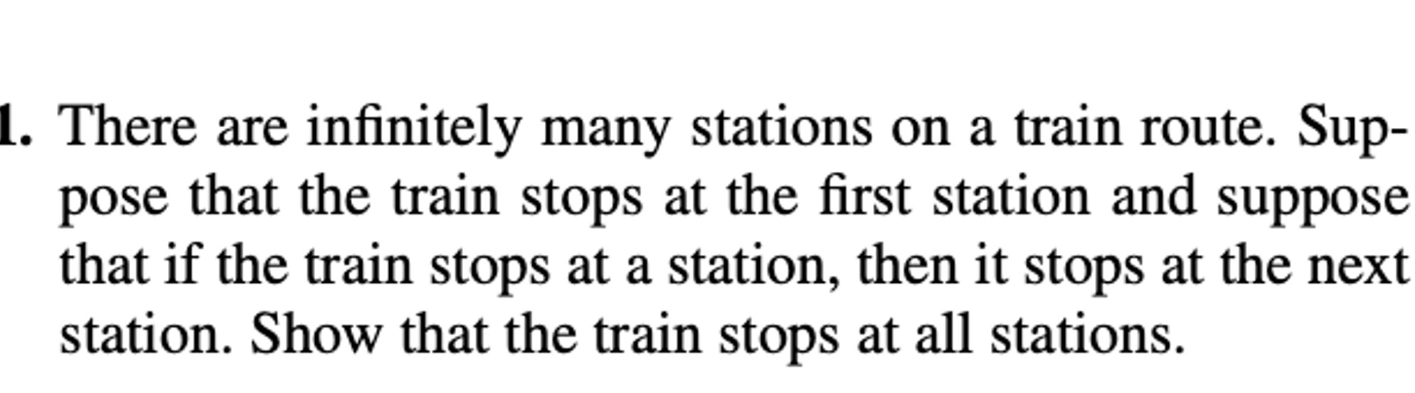 Solved There are infinitely many stations on a train route. | Chegg.com