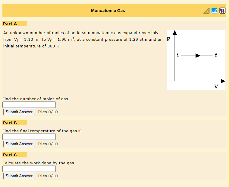 Solved An unknown number of moles of an ideal monoatomic gas | Chegg.com