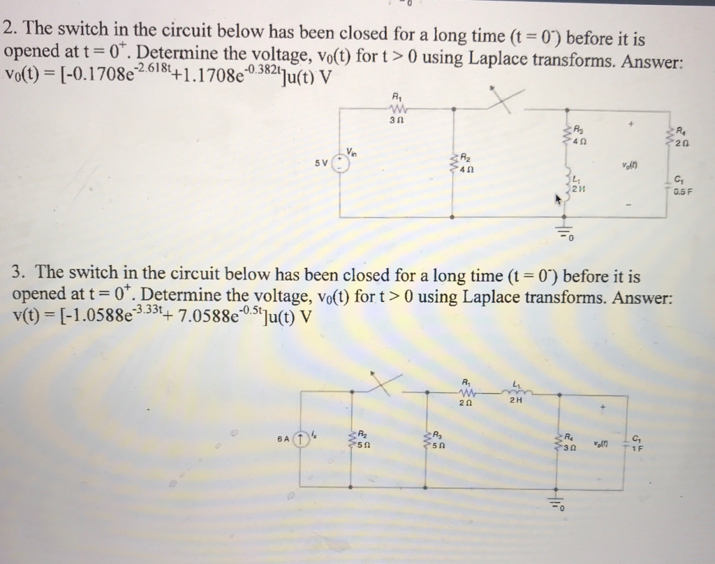 Solved he switch in the circuit below has been closed for a | Chegg.com