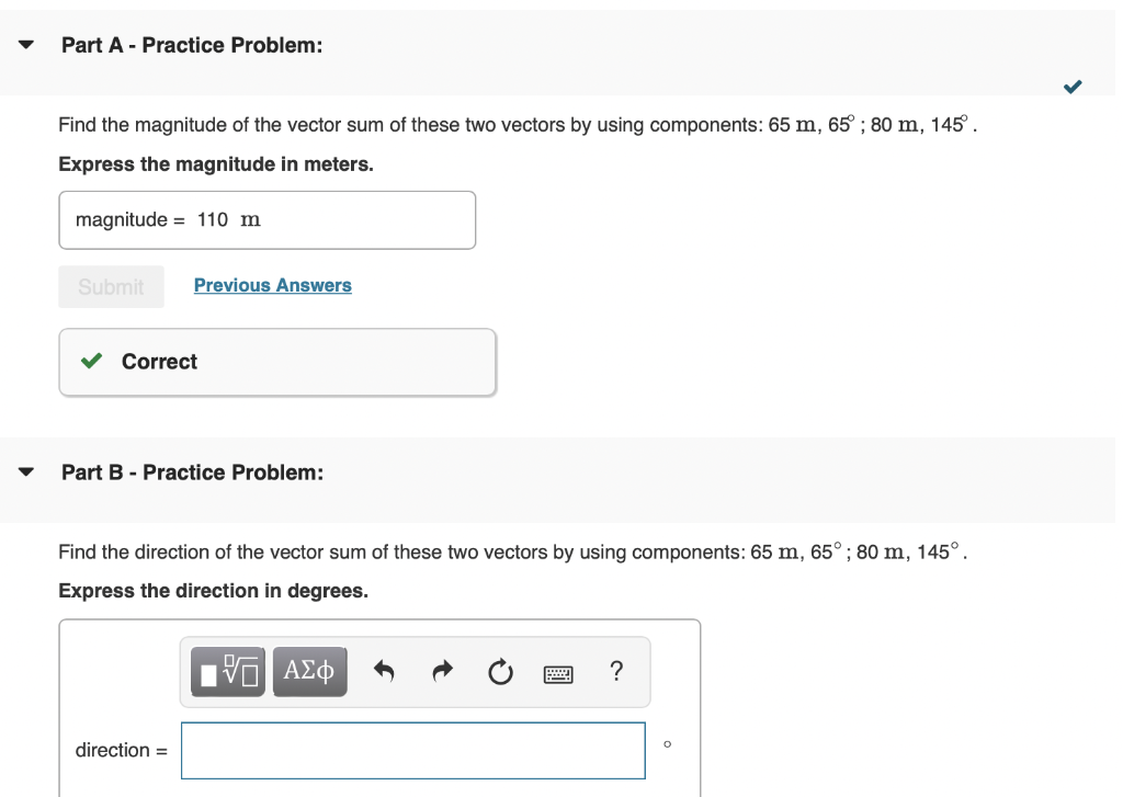 Solved Find the magnitude of the vector sum of these two | Chegg.com