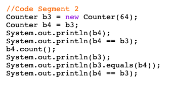 Solved Read the class and code segment carefully. What is | Chegg.com