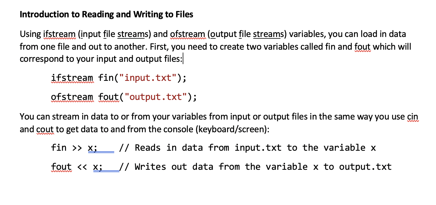 Introduction To Reading And Writing To Files Using | Chegg.com