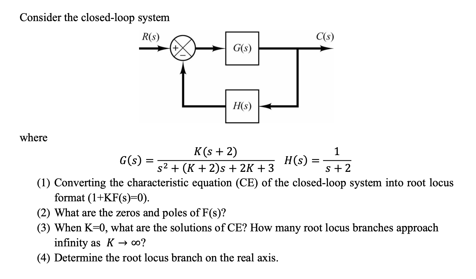 Solved Consider the closed loop system where Chegg