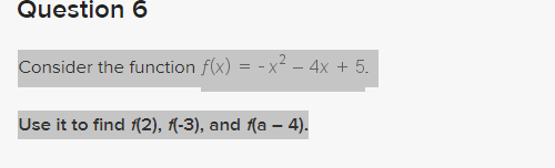 Solved Consider The Function F(x)=−x2−4x+5. Use It To Find | Chegg.com